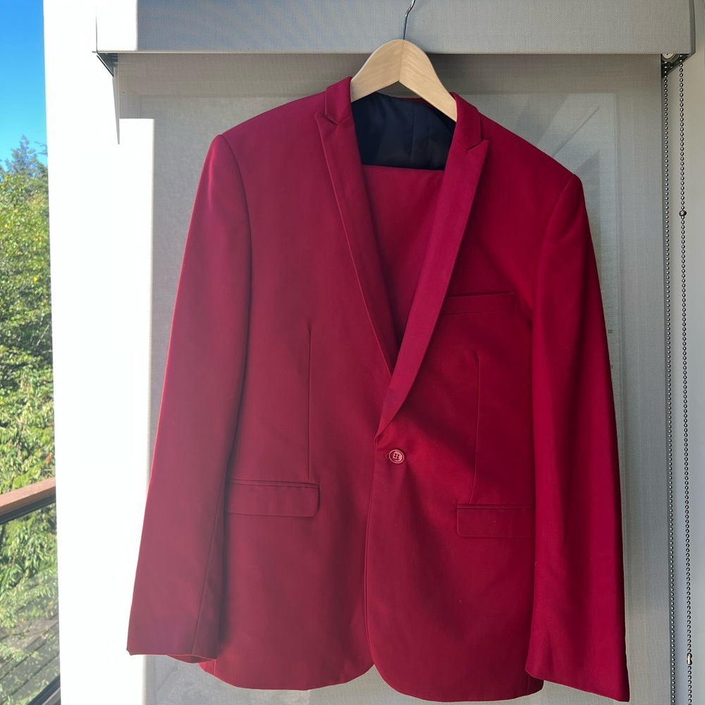 Three piece red suit
